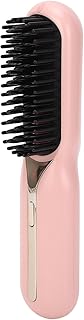 Hair Straightener Brush, Negative Ion Hair Straightening Brush, Hair Straightener Comb, Electric Hair Styling Comb for Home, for Straightening, Curling (Pink)