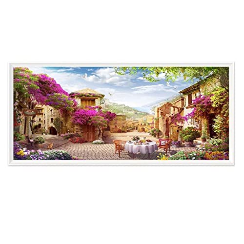 Broderie diamant grand format pour sublimer votre salon avec un paysage de jardin 5D