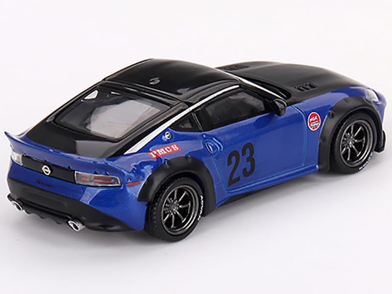 Z LB Nation Works #23 Seiran Blue Metallic with Black Hood and Top Limited Edition to 6000 Pieces Worldwide 1/64 Diecast Model Car by Mini GT MGT00732