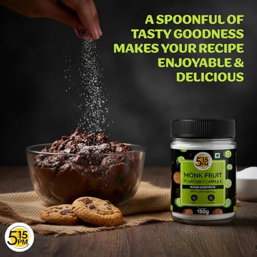 Image of 5:15PM MonkFruit Powder Complex with Erythritol | Monk Fruit Powder Complex I MonkFruit I Monk Fruit For Cooking & Baking-150g- Pack of 2