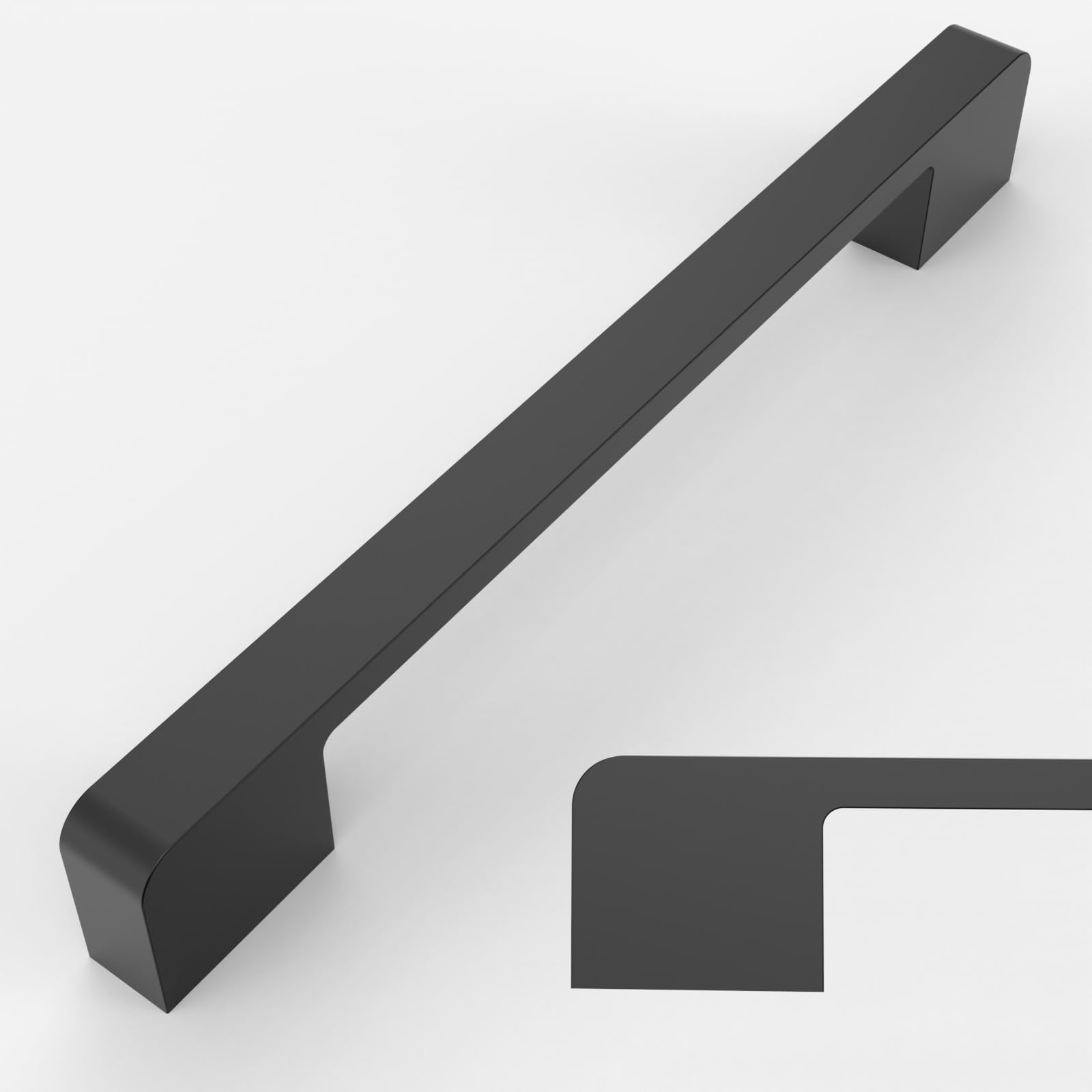 Amerdeco 10 Pack Matte Black Cabinet Pulls, 6.25 Inch(160MM) Hole Centers, Modern Style, Easy to Install, Kitchen Cabinet Handles, Cupboard Handles, Drawer Pulls, ZH0062