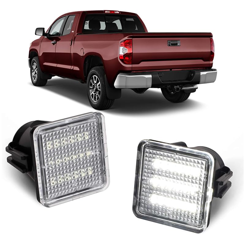 Image of LED License Plate Light Lamp Compatible with 2016-2023 Toyota Tacoma, 2014-2021 Toyota Tundra Pickup Truck, 6000K White License Plate Lights Tag Lamp, Pack of 2