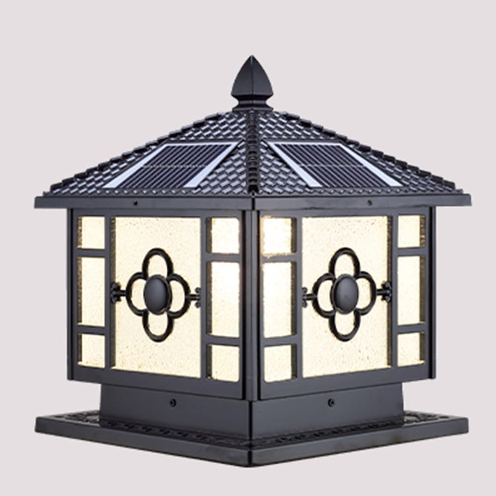 Lampa słupkowa Zewnętrzna lampa solarna LED Trójkolorowa ściemnialna lampa kolumnowa IP55 Wodoodporna lampa stygmatyczna Ścieżka ogrodowa Patio Light Gate Słupek słupkowy Light Ogrodzenie Światło gank