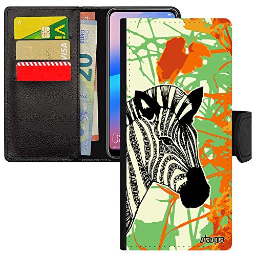 Étui portefeuille Samsung Note 20 solide avec rabat à motif zèbre africain