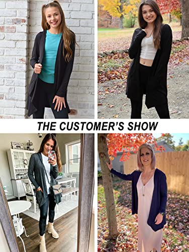 Veryoung Womens Plus Size Cardigan With Pockets Lightweight Loose Fit Long Sleeve Sweater Cardigans Knit Open Front Duster High Low Hem,White,Xl #TOP1