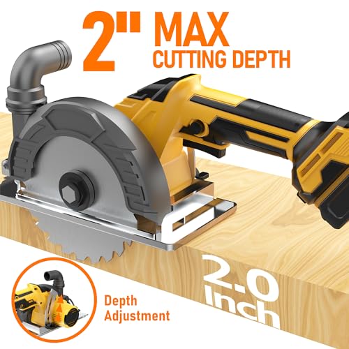6 Inch Cordless Circular Saw Compatible with Dewalt 20V Battery(NO Battery) with Brushless Motor,Storage Bag,Guide Ruler,6