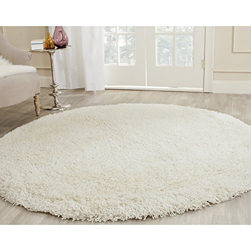 SAFAVIEH Ultra Classic Shag Collection 8' Round White SG140A Handmade