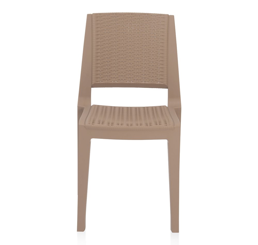 Nilkamal Mid Back Chair ENAMORA | Chair for Living Room, Bed Room, Kitchen, Office Room, Outdoor| 100% Polypropylene Stackable Chair | (Rattan Dark Beige)-image-10