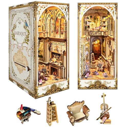 ITEFDTUTNE Book Nook Kit for Adults, DIY Miniature Booknook Kit with Led Light & Dust Baffle, 3D...