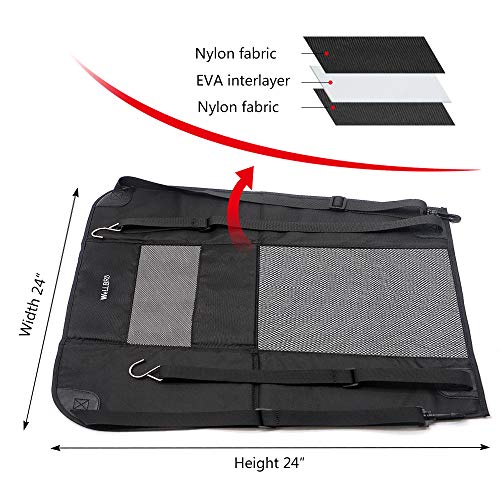 Wellbro Dog Car Backseat Barrier, Padded And Durable Nylon Net Pet Barrier, Vehicle Travel Dog Fence With 2 Mesh Windows, For Safe Driving, Easy To Install And Adjust For All Cars #TOP3