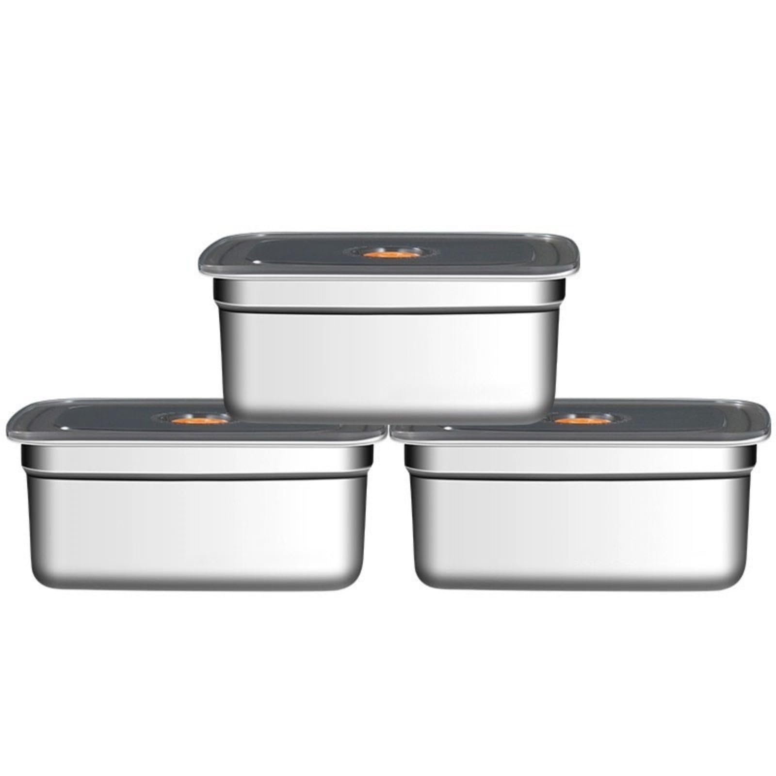 IHUAHSHUA Stainless steel food storage container with lid, airtight lunch box, storage and meal prep box, reusable, suitable for lunch and leftovers, freezer safe