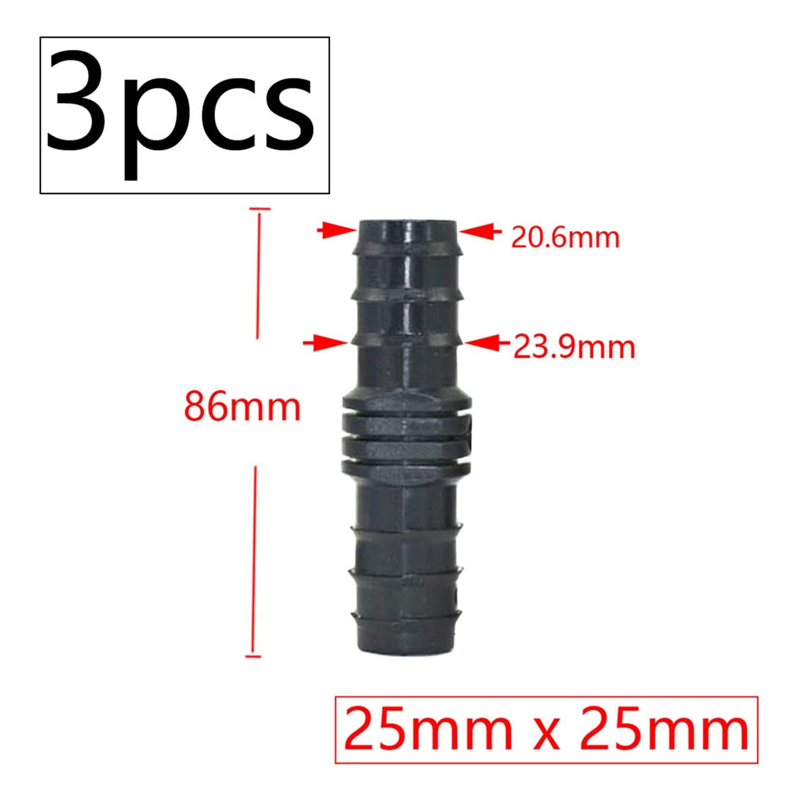 Adaptateur de tuyau d'arrosage, 30 pièces, arrosage goutte à goutte, 16/20/25 mm, tube PE, connecteur cannelé, coude en T, capuchon de raccordement, raccord d'extrémité 1/2, 3/4, 1 pouce (couleur :