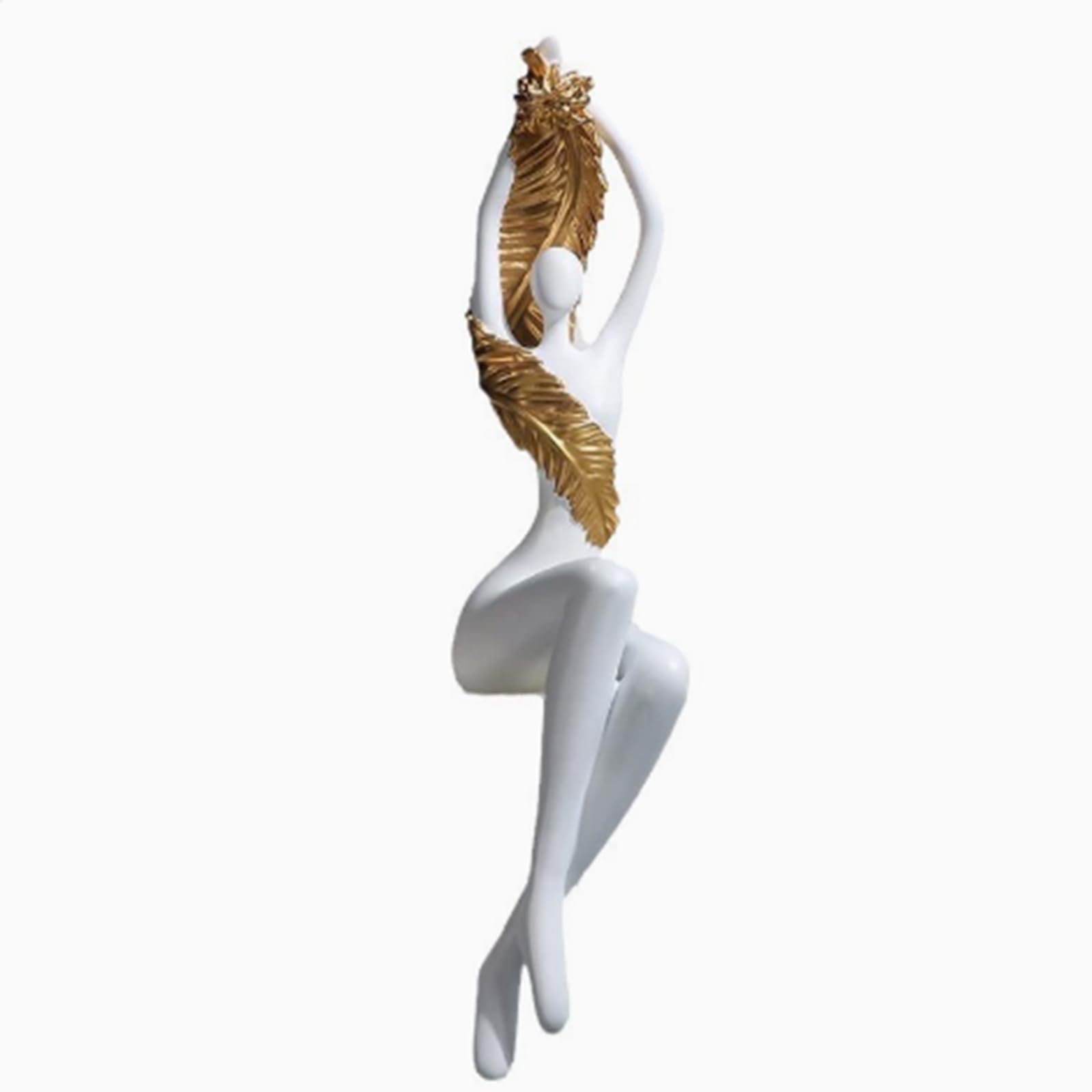 Hhhxkkuu Modern Minimalist Abstract Seated Lady Sculpture 21.7"