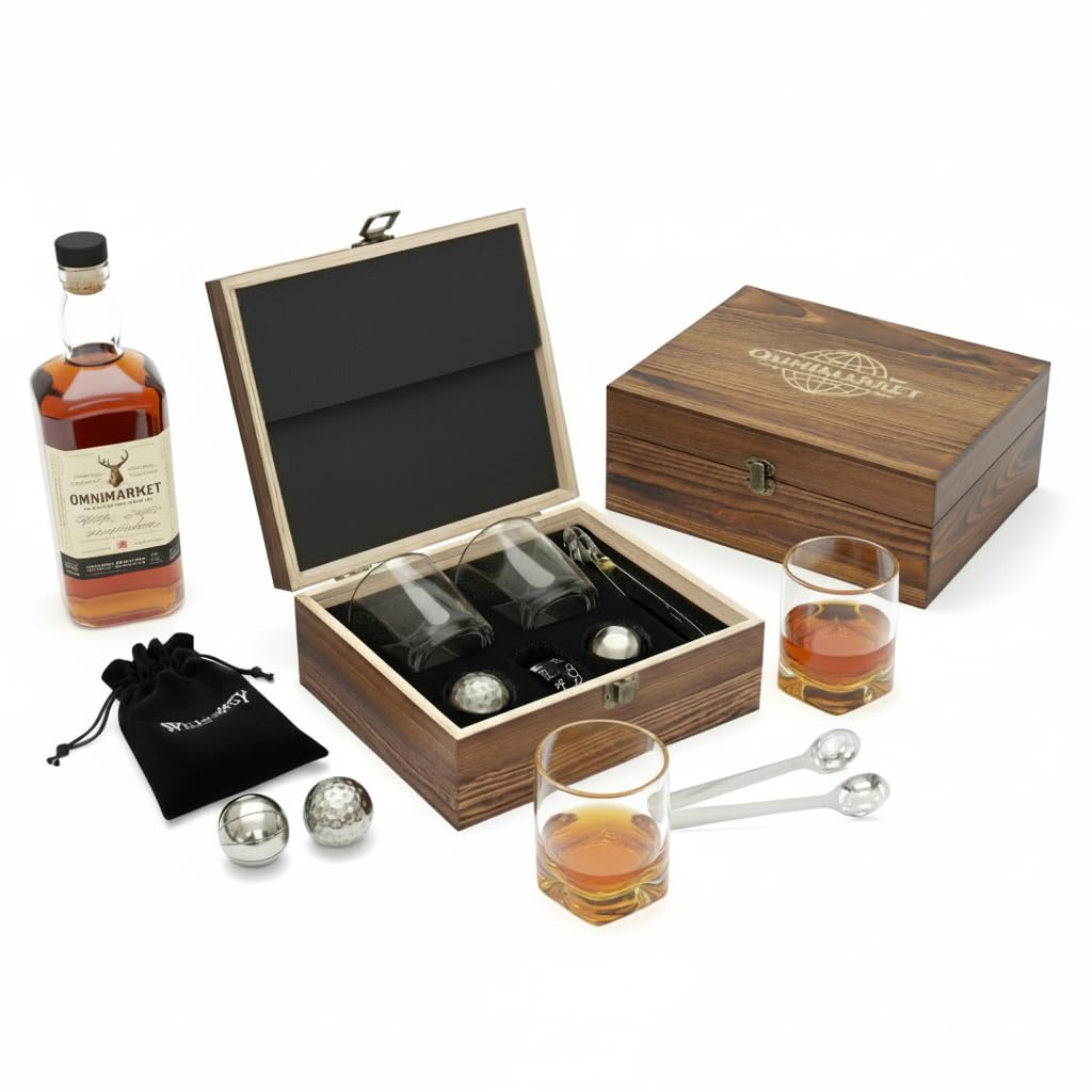 Idée cadeau homme anniversaire kit whisky coffret bois et verres