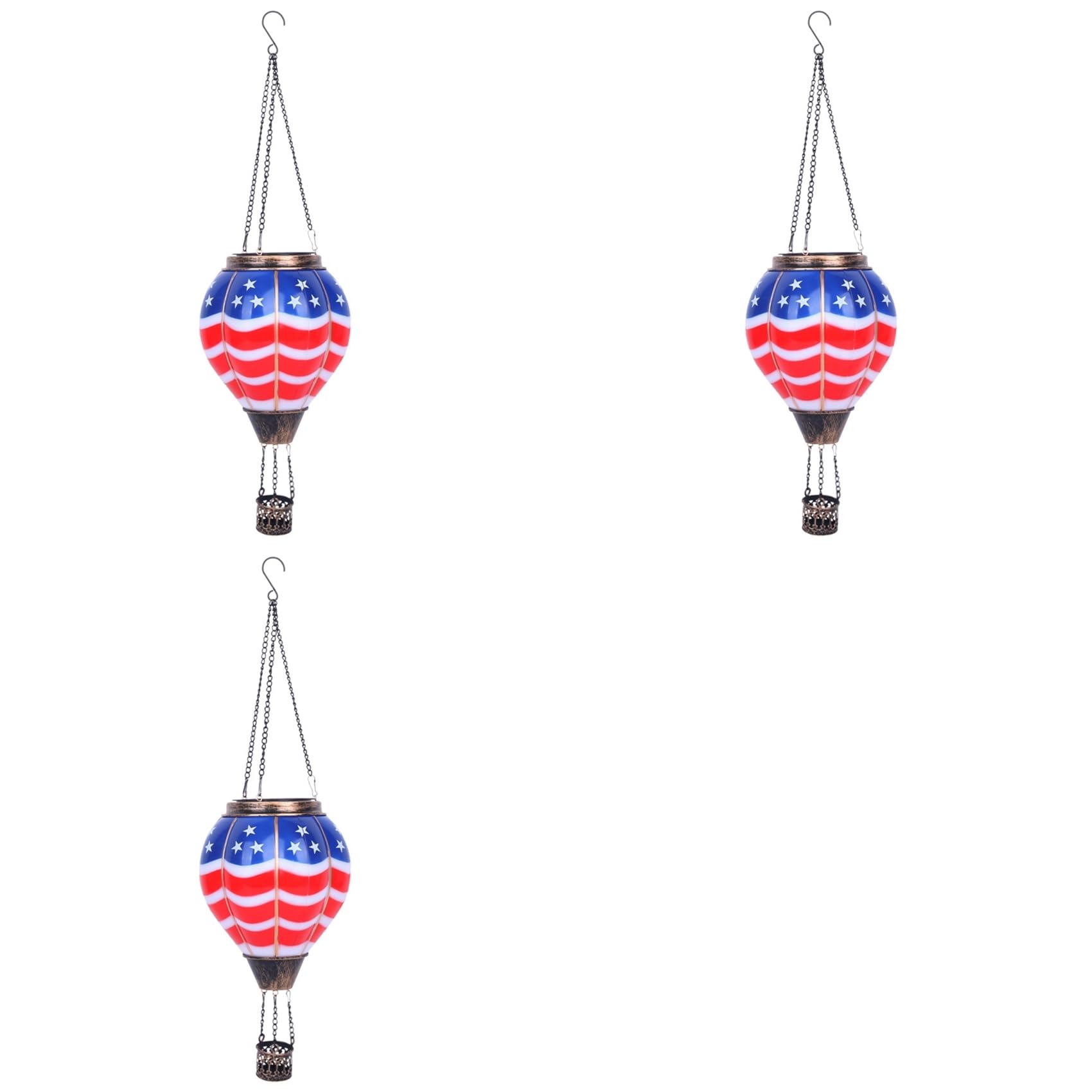 Hndhbfgrt 3X Solar Hot Air Balloon - Solar Lanterns Outdoor Hanging Waterproof for Garden Yard Patio Farmhouse Decoration