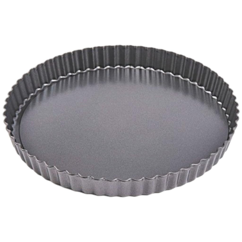PetriStor Forma do quiche z dnem podnoszącym Ø 28 x 2,5 cm – okrągła forma do tarty – okrągła forma do pieczenia z powłoką zapobiegającą przywieraniu – wytrzymała stal węglowa – rowkowana forma do