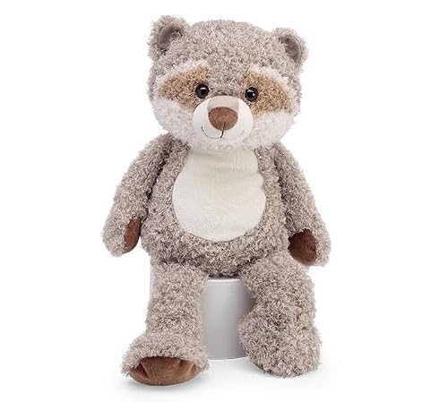 burton+BURTON Plush Soft Curly Fur Raccoon, 18-Inch