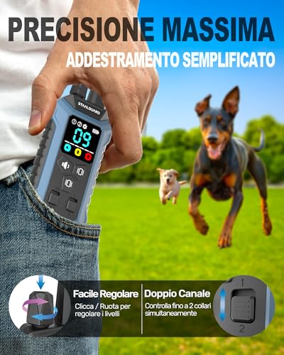 STAALGUARD Collare da Addestramento per Cani, Senza Scossa Elettrica, BIP, Vibrazione e Boost, Portata 3km, Ultra Compatto, Ricaricabile, Autonomia 30 Giorni, Impermeabile IP67, Adatto a Tutti i Cani - 4