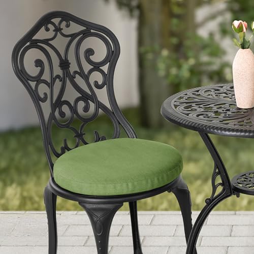 Image of NUU GARDEN Patio 3-Piece Bistro Set with Cushions, Patio Chairs and Outdoor Round Table with Umbrella Hole, Cast Aluminum Patio Set for Lawn, Garden, Porch, Poolside, Black