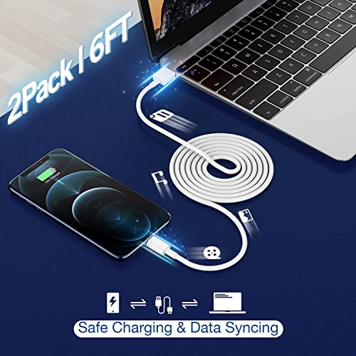 iPhone Charger,Cube iPhone Charger Travel 2Pack 6FT Lightning Cable Cord Quick Fast Charging Cord USB Wall Chargers Travel Plug Adapter for iPhone14/13/12/11/10/X/8 Plus/XR/XS Max/7/SE/iPad,Airpods - image 2