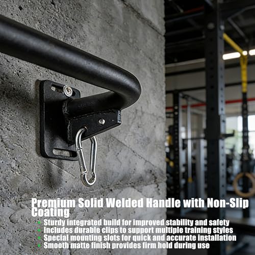 Image of Wall Mounted Doorway Pull Up Bar, Carbon Steel Chin Up Bar and Pull Up Bar with Reinforced Steel Plate Support for Joists and Wall Studs, Strength Training Workouts