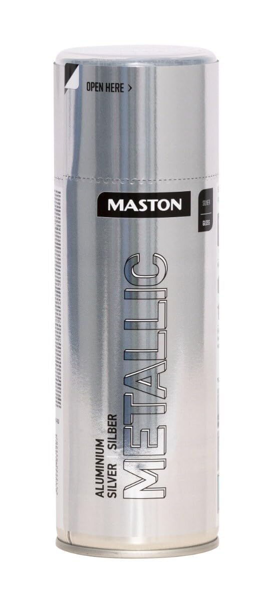 MASTON Metallic Aluminium Silver Spray Paint 400 ml