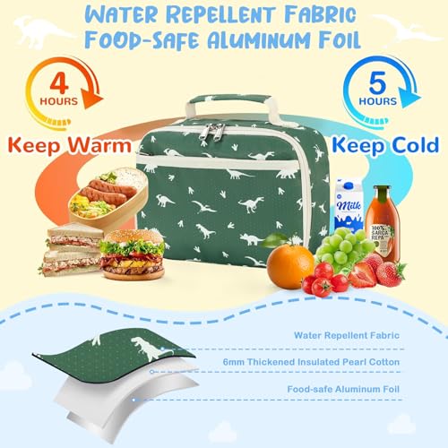 Image of CAMTOP Lunch Box Kids Boys Insulated Lunch Cooler Bag Reusable Lunch Tote Kit for School Travel