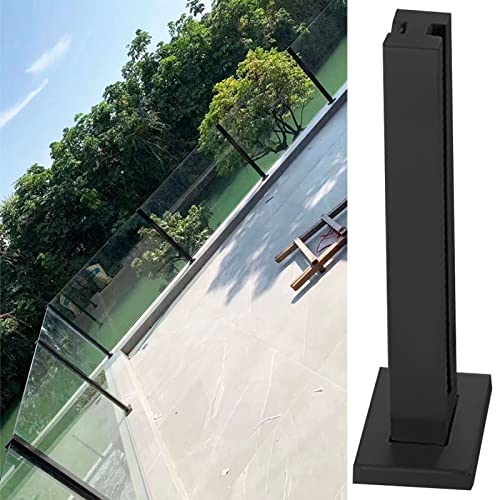 Abrazadera negra para vidrio de 10-12 mm en postes de escaleras y patios 2