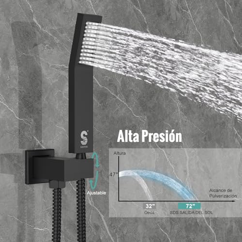 Image of SR SUN RISE 12'' All-Metal Shower System with Tub Spout Handheld Sprayer