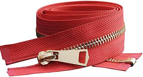 5/10 個 30/40/50/60/70/80 センチメートル 5# カラフルなオープンエンドオートロックゴールドメタルジッパー