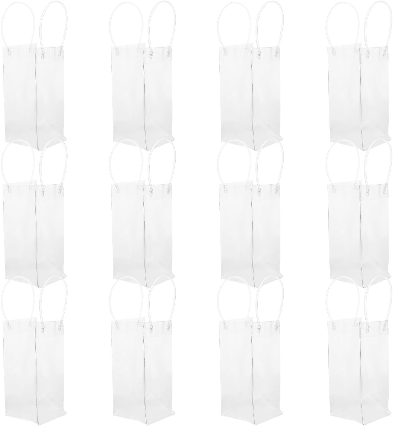 12pcs Portable Wine Chiller Bags with Handles Pvc Ice Wine Cooler Sleeves Leakproof Party Favor Tote for Bottles