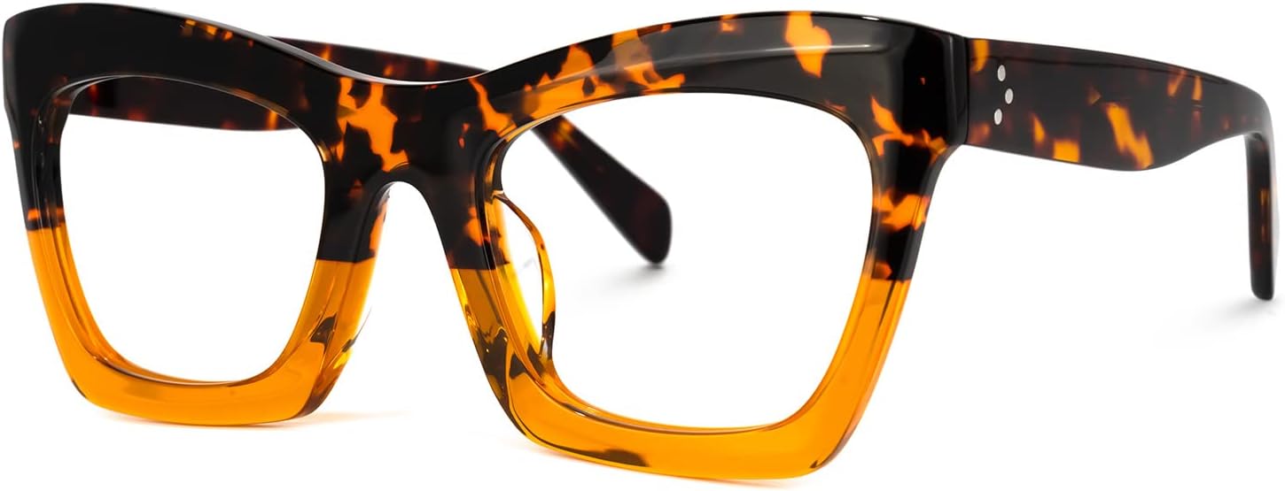 Zeelool Stylish Vintage Oversized Cat Eye Glasses for Women with Non-prescription Clear Lens Benitez ZWA035804