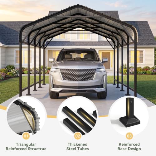 Aoxun 12x20 FT Metal Carport