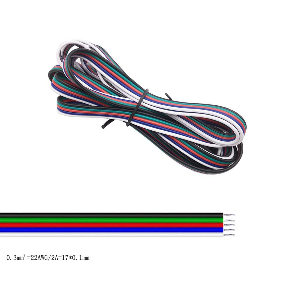 cable eléctrico Cable de tira de Led de 2/3/4/5/6 pines, 22AWG, 10m/20m/50m/100m, Cable eléctrico, Cable rojo y negro para WS2812B WS2811 SK6812 5050 2835 5730 ( Color : 3Pin Led Wire , Size : 100m )