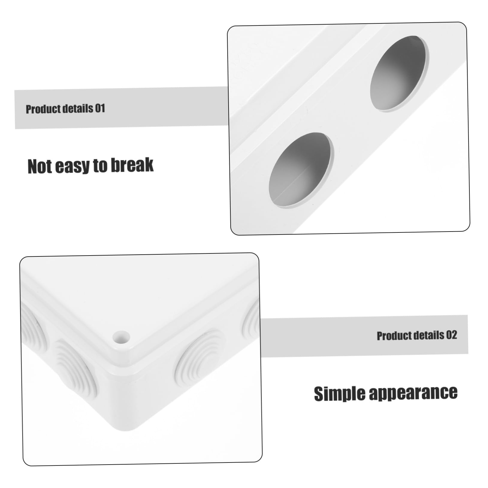 ABOOFAN Anschlussdose Ip65 Weißes Abs Kunststoff Elektrogehäuse 255x200x80mm Außenverteilerkasten Für Elektroprojekte Mit Stopfen Und Loch