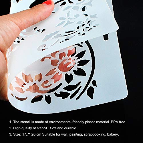 Image of SLGIFT DIY Decorative Stencil Template for Painting on Walls Furniture Crafts (Bird Flower)