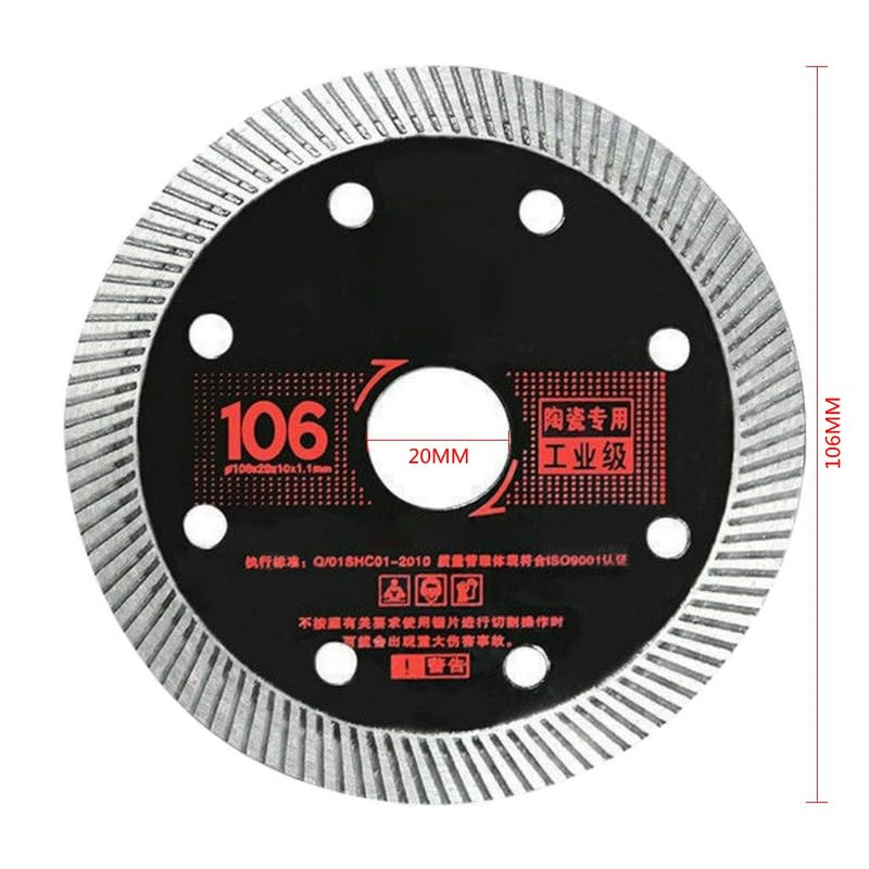 106MM Black Diamond Saw Blade Disc Porcelain Marble Tile Ceramic Granite Cutting Blades for Angle Grinder Diamond Saw Blade (10PCS)