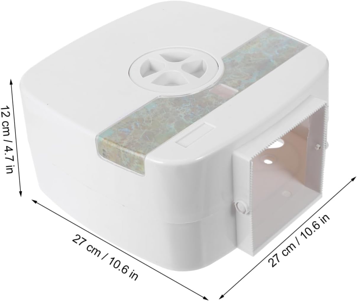 White Plastic Wall - Mounted Toilet Paper Holder with Cover, Practical Bathroom Accessory for RVs, Campers & Home Bathrooms