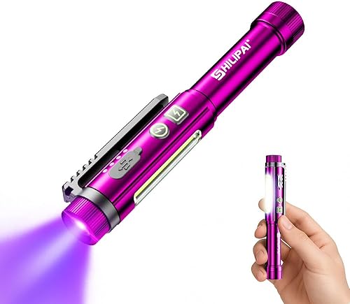 Miniatura 10 de Linterna, luz de trabajo recargable de 600 lúmenes, luz LED COB con clip magnético, linterna de bolsillo de 8 modos para enfermera, emergencia, EDC