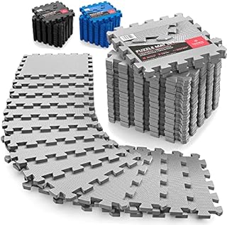 Interlocking Soft Foam Floor Mat - 18 Pieces Protective Gym Flooring Set, Exercise Mats EVA Puzzle Rubber Tiles, Ground Surface Protection Workout Underlay Matting Sports Pool Home Fitness Garage