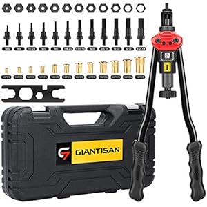 Rivet Nut Tool GIANTISAN 16 Rivnut Tool Kit with 12 Metric and SAE Mandrels Nutsert Rivet Tool Set with 120Pcs Assorted