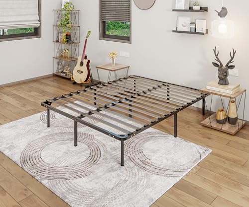 Image of ARLAVYA Queen Size Metal Bed Frame (6.5 x 5 Ft) | Heavy Duty Steel Platform Bed with Springboard Slats | 12 inch Underbed Storage | Noise-Free | Easy Assembly | Black