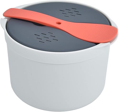 Olla arrocera para microondas, vaporera para microondas, olla para pasta, 2 L, juego de arrocera para microondas, pasta, papa, verduras, quinua,