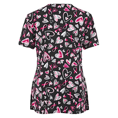 Chemisier d'été à manches courtes pour femme, col en V, pour le bureau, les vacances, Noël, D2, Noir , XXL