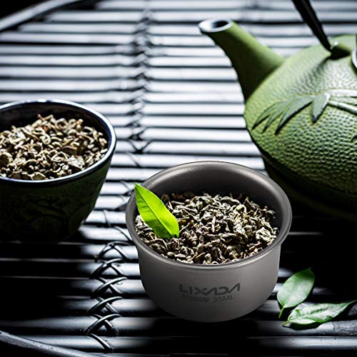 DECDEAL 35 ml Mini Copo De Chá De Titânio Escritório Em Casa Ao Ar Livre Camping Caminhadas Xícara D