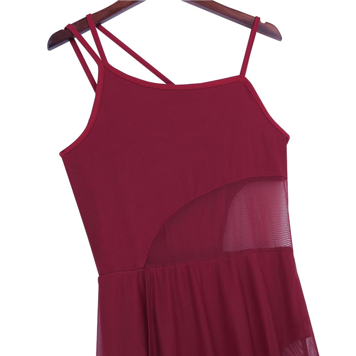 Oyolan Femme Robe Danse sans Manches Justaucorps Robe Danse Contemporaine Tenue Salsa Rumba Latine Costume Dancewear