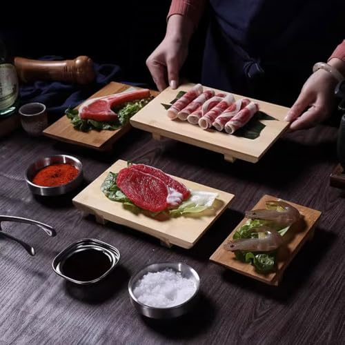 Plato de Bambú Grande para Servir Sushi y Sashimi miniatura 5