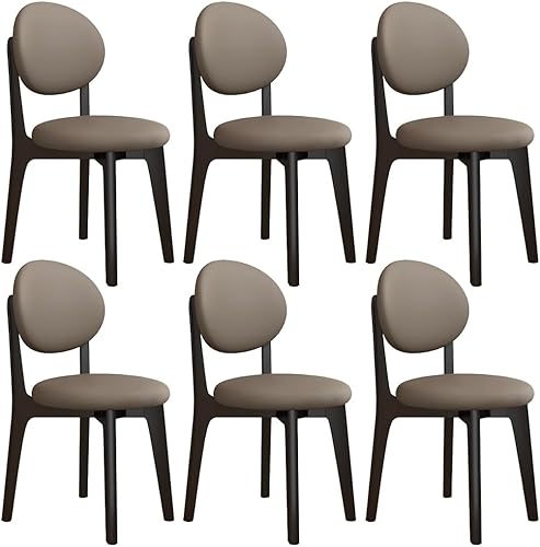 Miniatura 55 de YVYKFZD Juego de sillas de comedor, sillas de cocina de madera maciza, silla de comedor de granja con respaldo curvo, silla tapizada de cuero para