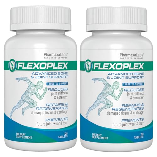 FLEXOPLEX Advanced Bone & Joint Support Supplement | Promotes Healthy Joint Function & Relief from Joint Discomfort | Enhance Cartilage Flexibility & Range of Motion - 120 Count (Pack of 2)