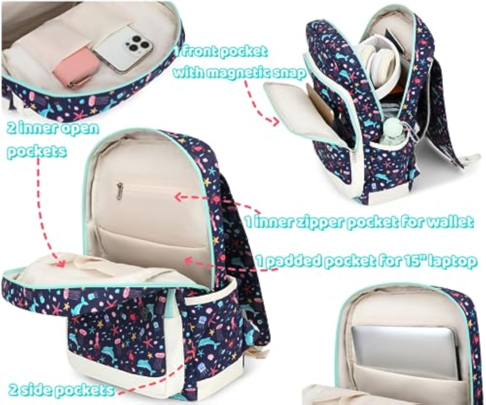 Cute Laptop Backpack Canvas Bag